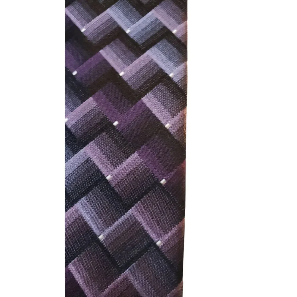 Van Heusen Purple Stain Resistant Hand‎ Made 100% Silk Men's Neck Tie Business
